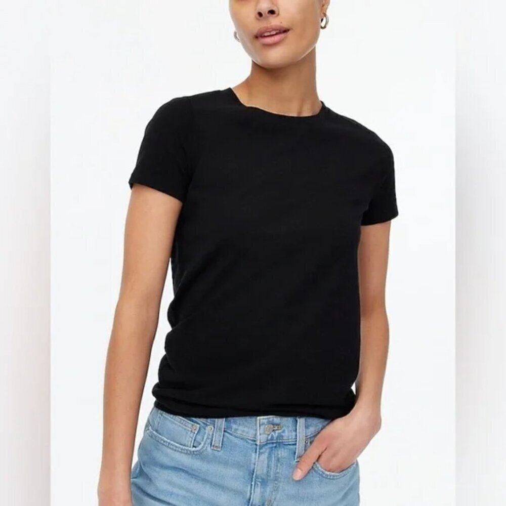 J. Crew Vintage Slub Cotton Crewneck Short Sleeve Tee Black Size XXS NWT